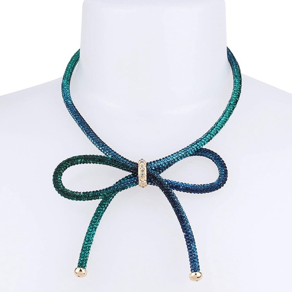 Hersey Johnson Ombré Mesh Bow Frontal Necklace - Picture 1 of 6